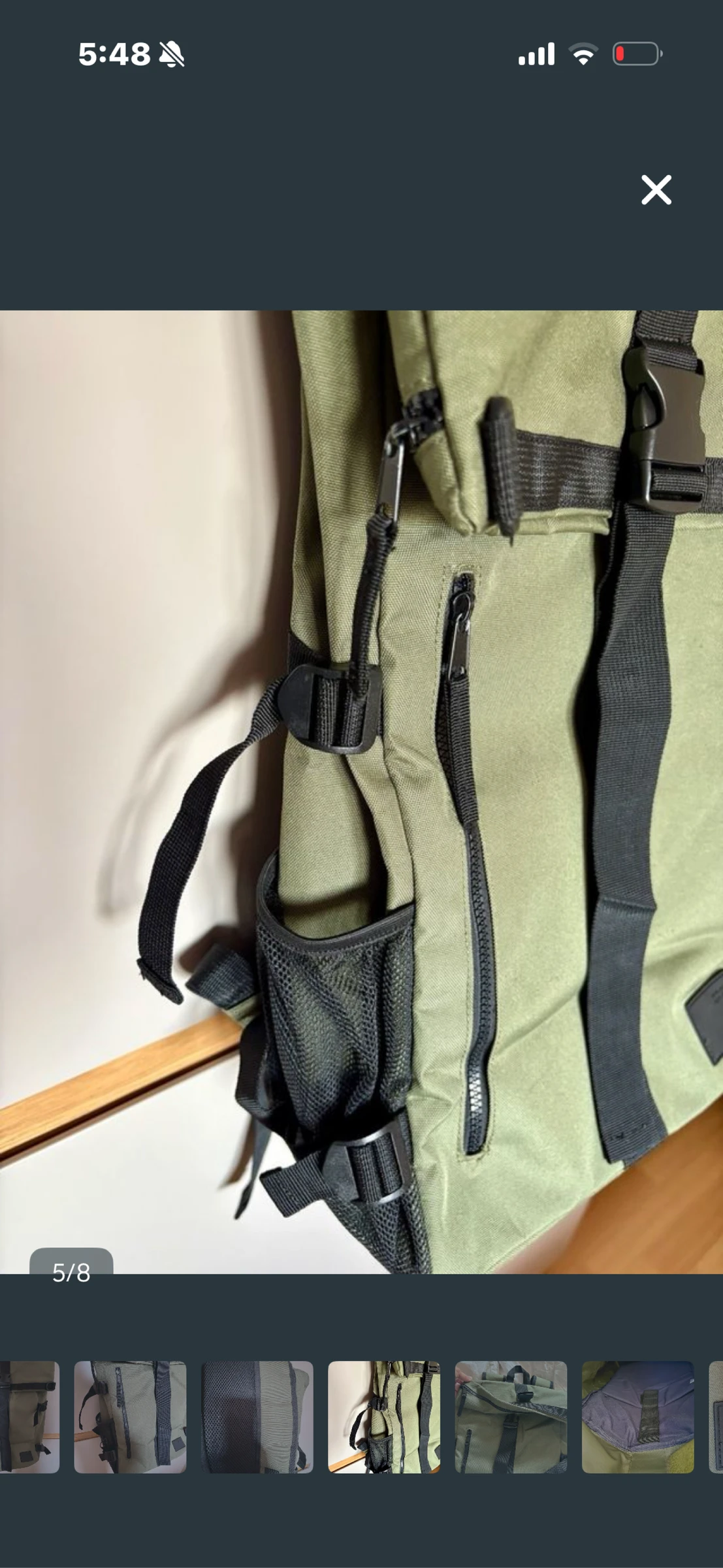 Green roll-top style backpack – photo 5